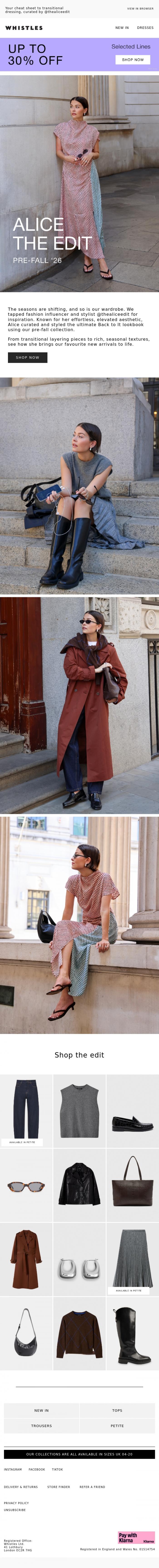 Email Design Inspiration from WHISTLES, Look who's wearing us