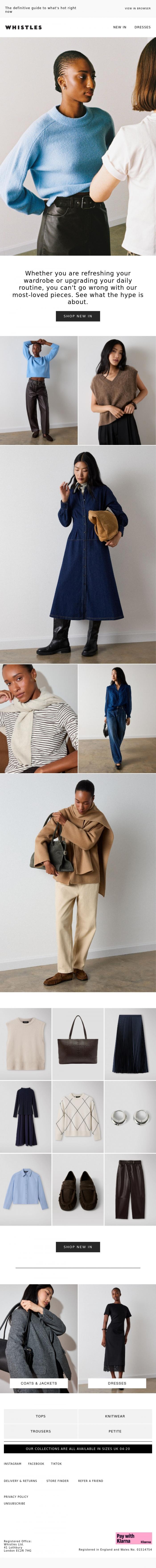 Email Design Inspiration from WHISTLES, September's most wanted