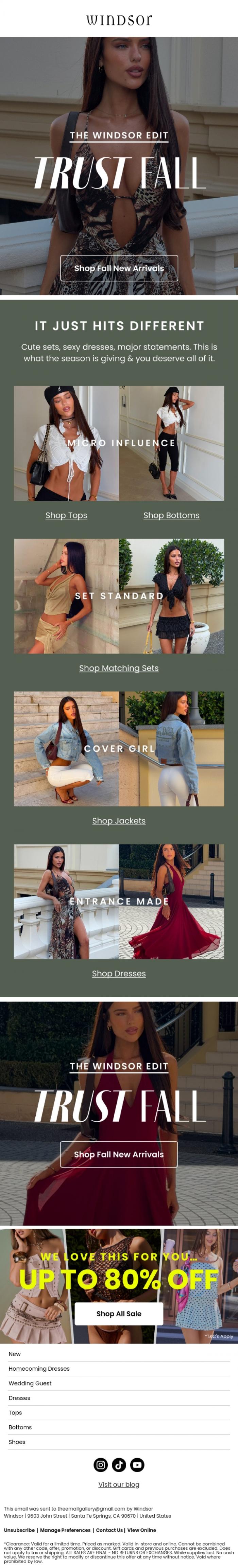 Email Design Inspiration from Windsor, Fall with it&nbsp;🍂
