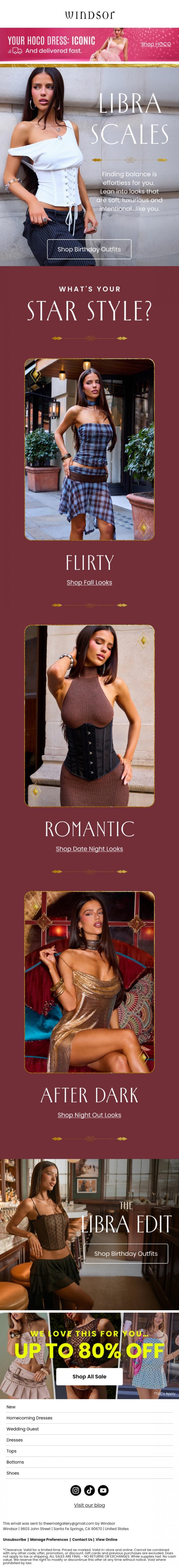 Email Design Inspiration from Windsor, Your sign, styled ♎