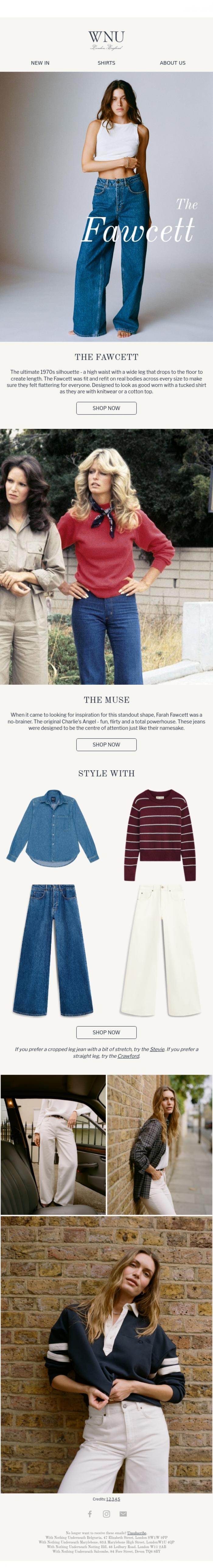 Email Design Inspiration from With Nothing Underneath, The Fawcett jeans