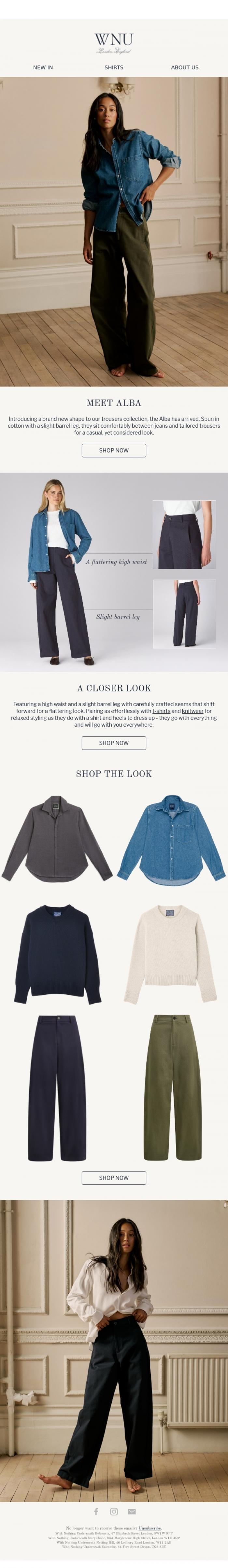 Email Design Inspiration from With Nothing Underneath, Who wears the (new) trousers