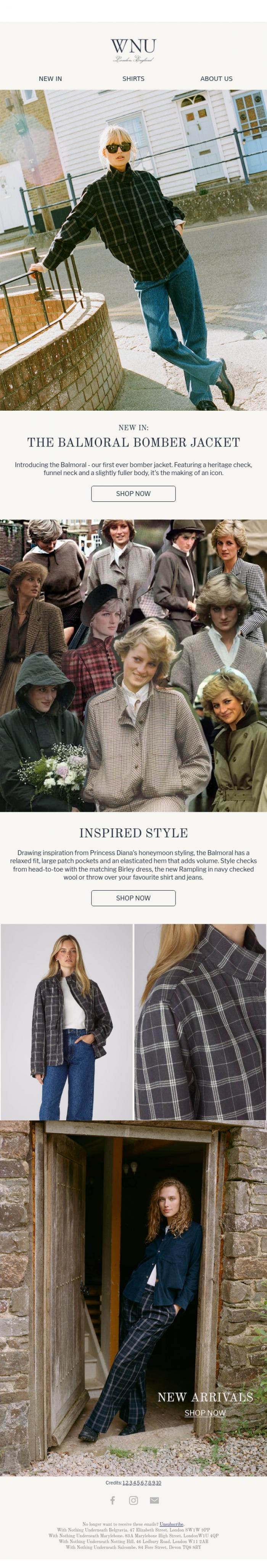 Email Design Inspiration from With Nothing Underneath, A new jacket for autumn