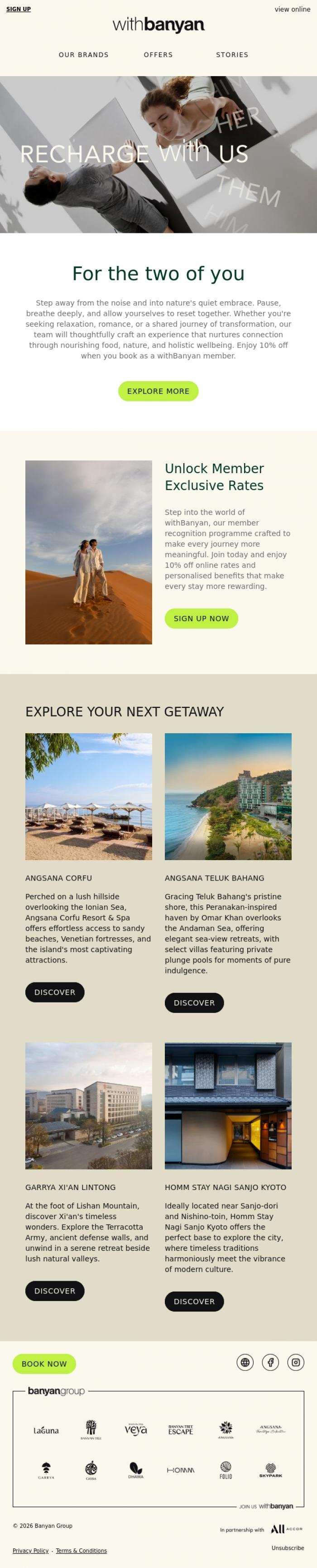 Email Design Inspiration from withBanyan, For the two of you