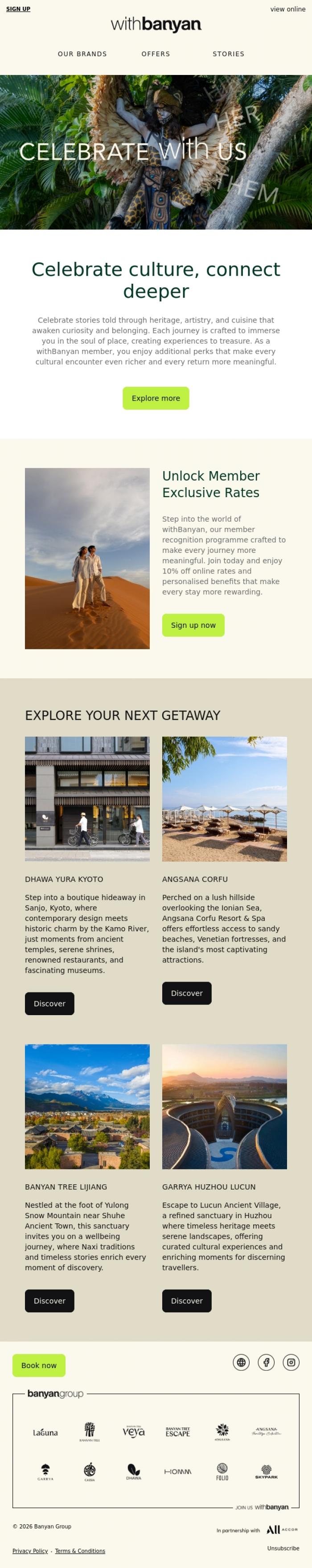 Email Design Inspiration from withBanyan, Celebrate culture, connect deeper