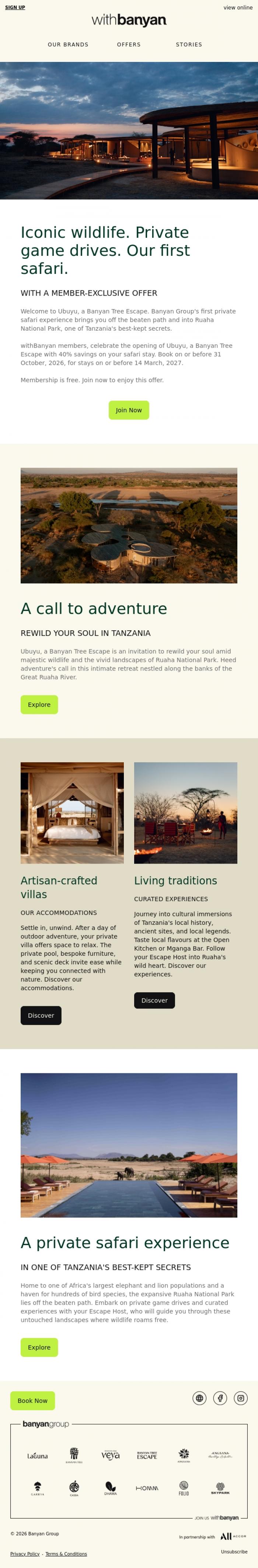 Email Design Inspiration from withBanyan, Tanzania's best-kept secret