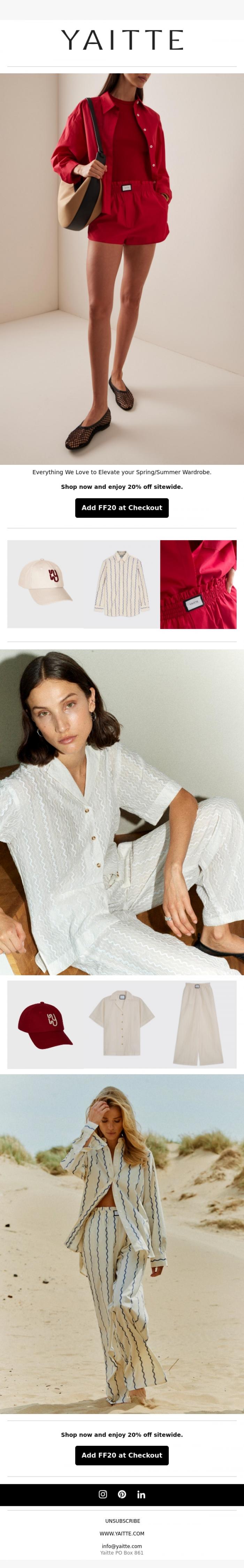 Email Design Inspiration from YAITTE, NEW IN: Summer Heroes