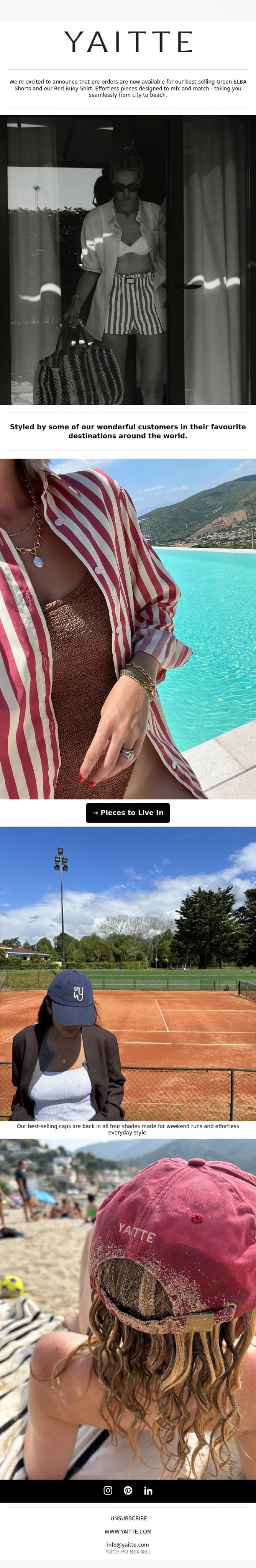 Email Design Inspiration from YAITTE, Exclusive: Stylish Looks for the Summer