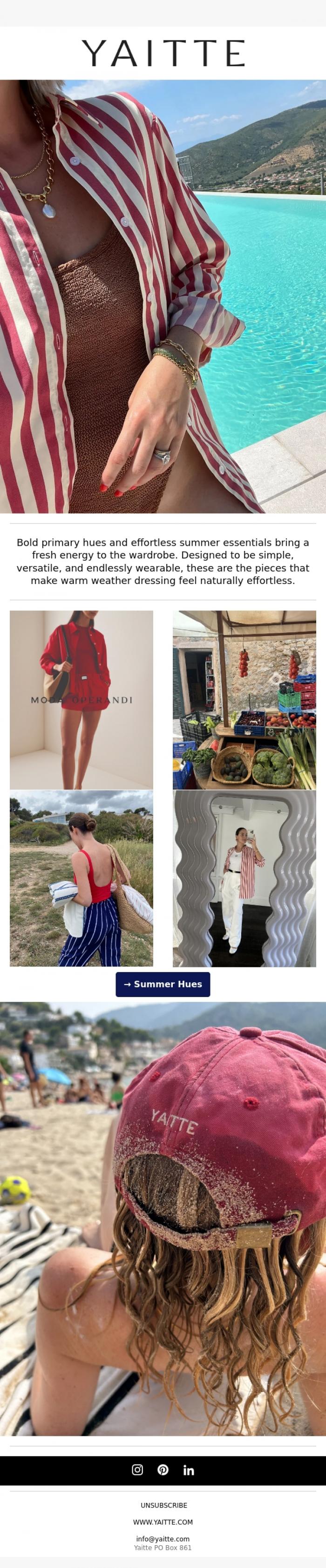 Email Design Inspiration from YAITTE, Summer Hues