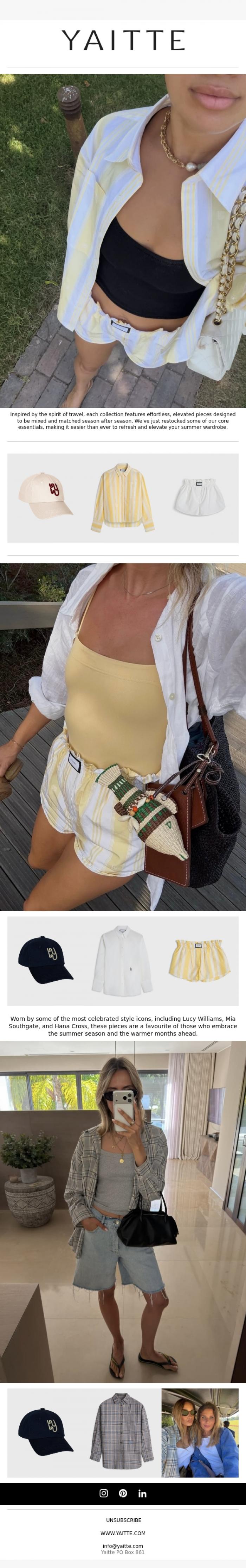 Email Design Inspiration from YAITTE, Embrace Effortless Summer Fashion