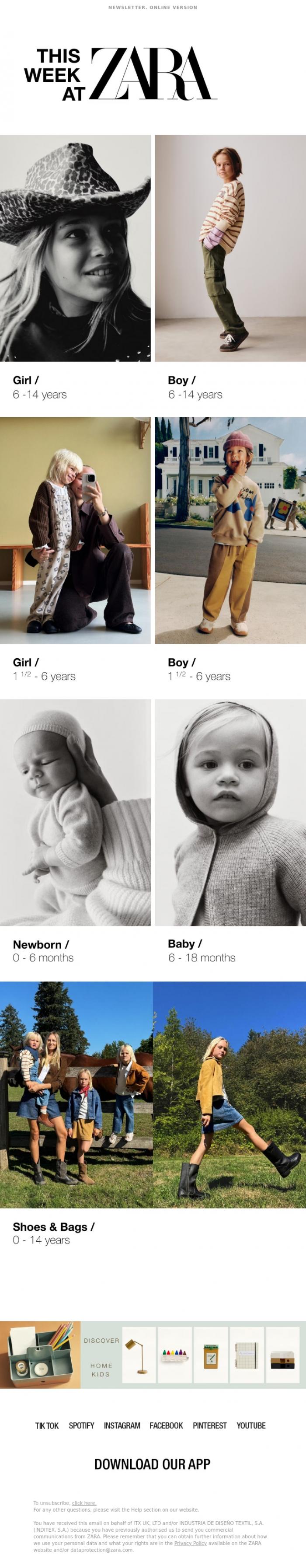 Email Design Inspiration from Zara, Discover what's new this week