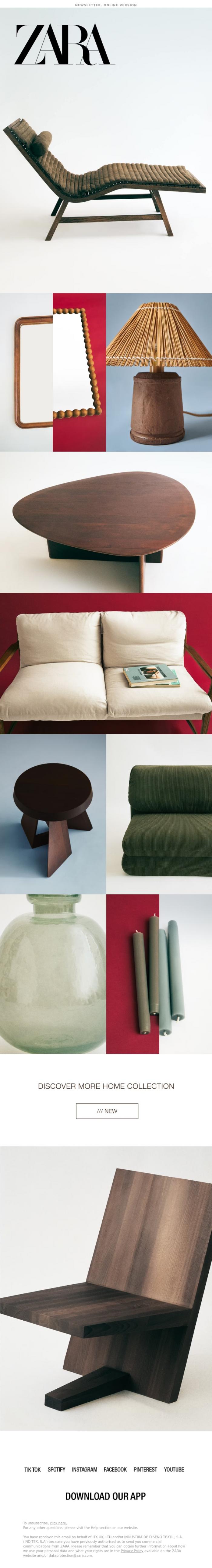 Email Design Inspiration from Zara, TAKE ME HOME