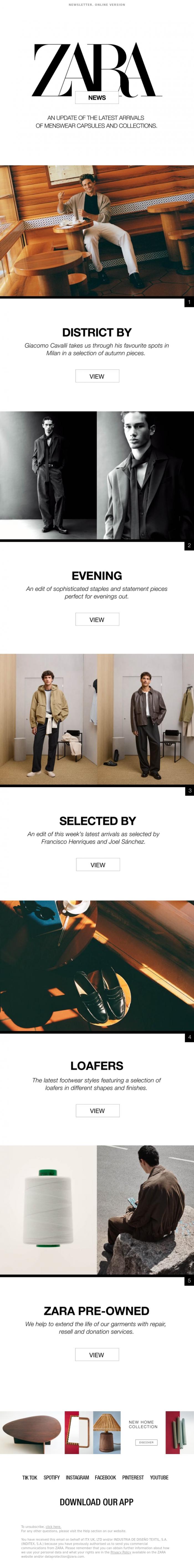 Email Design Inspiration from Zara, Spotlights from our new collection