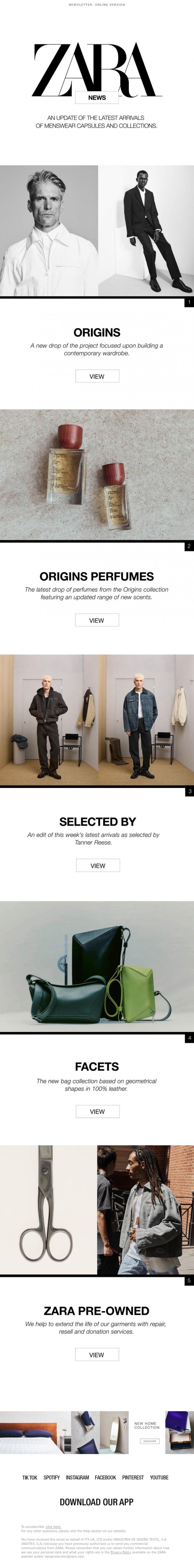 Email Design Inspiration from Zara, Explore our newest collections