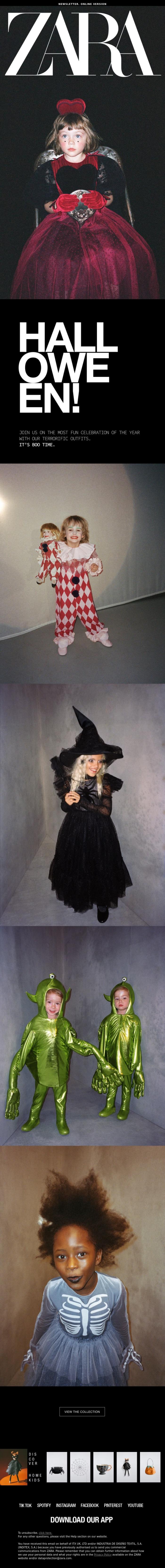 Email Design Inspiration from Zara, Discover the Halloween Collection