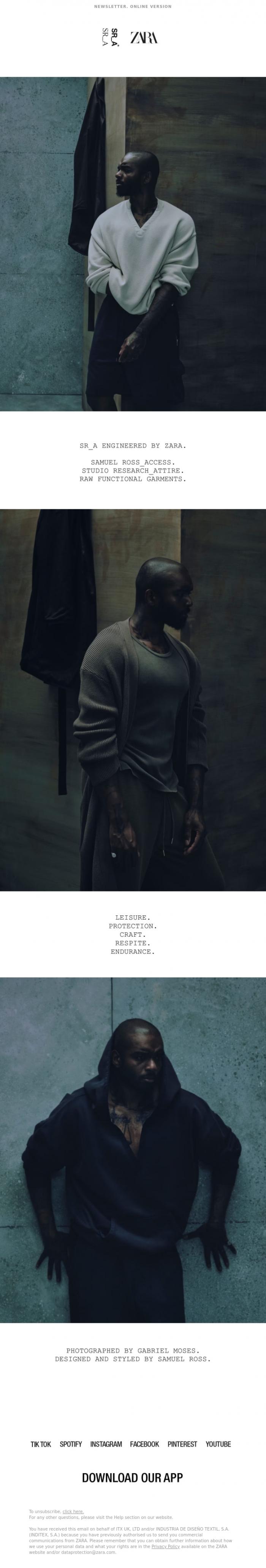 Email Design Inspiration from Zara, SR_A engineered by ZARA