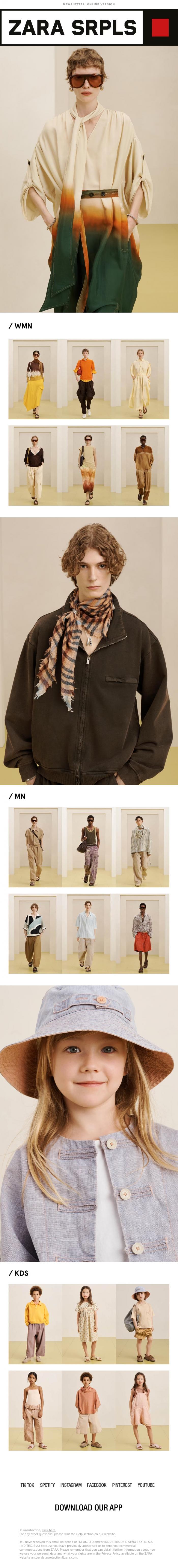 Email Design Inspiration from Zara, ZARA SRPLS. COLLECTION 16. Drop 02