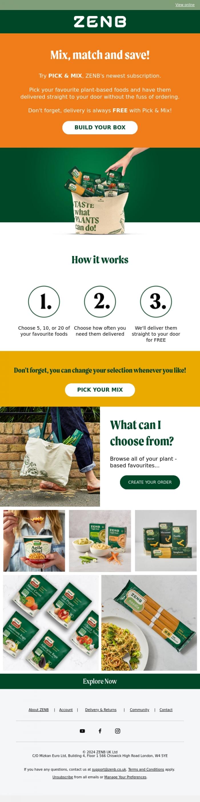 Email Design Inspiration from ZENB, Time to Pick your ZENB Mix
