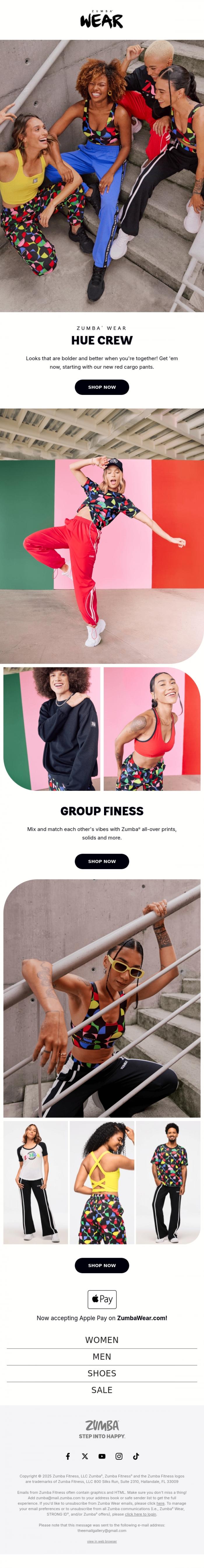 Email Design Inspiration from Zumba, 👯&zwj;♀️ Like color? We've got you covered.
