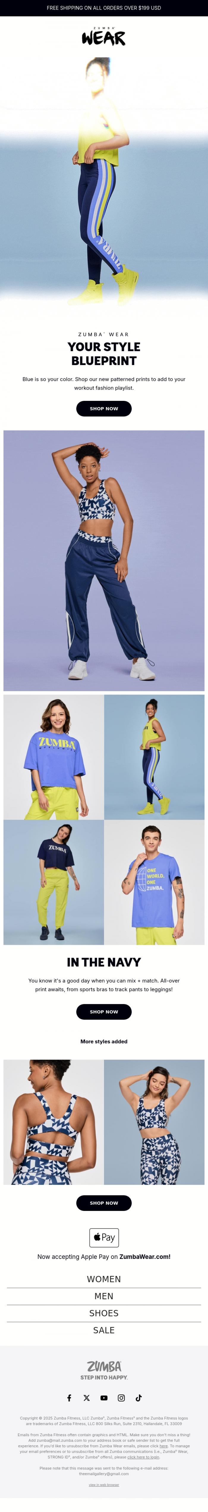 Email Design Inspiration from Zumba, 👕 Could your new favorite be inside? 🤞