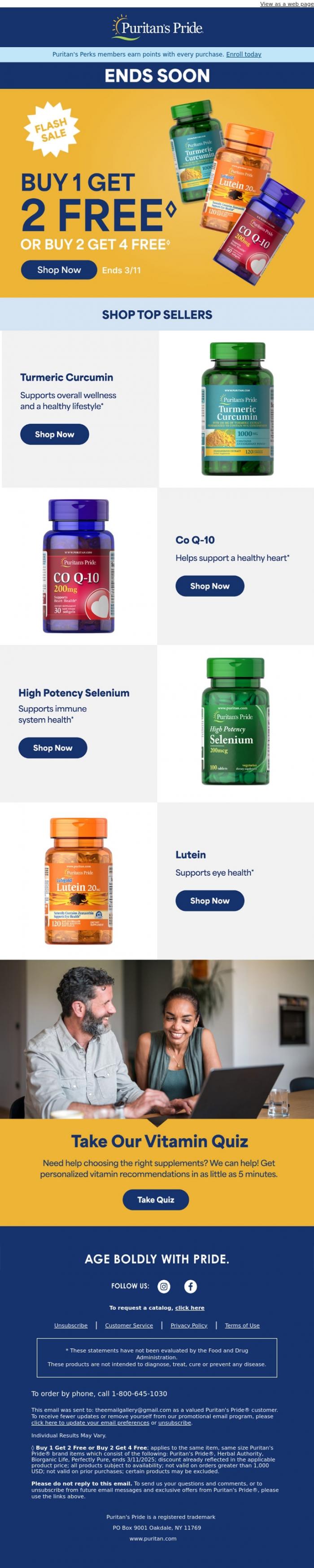 Email Design Inspiration from ☀ Puritan's Pride, ⏳ This Deal Will Be Gone in a Flash ⚡️